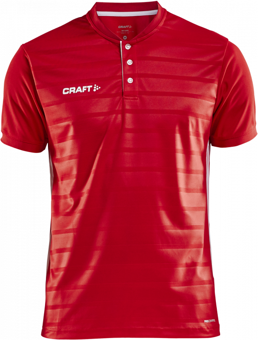 Craft - Pro Control Button Jersey Youth - Rosso & bianco